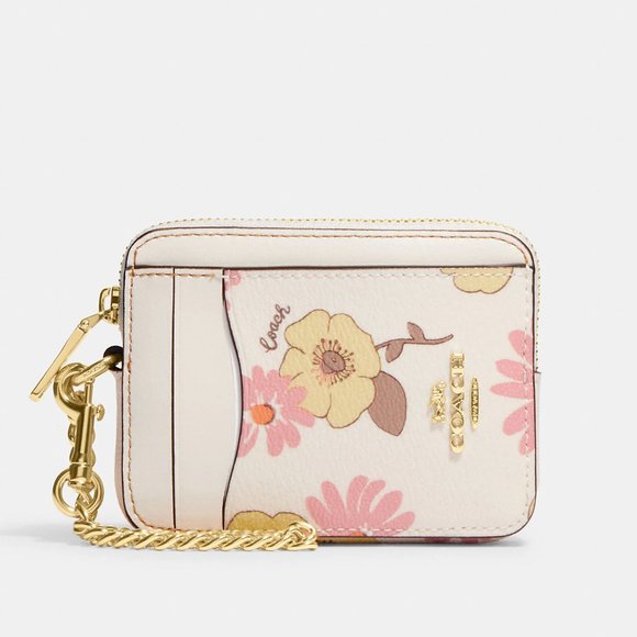 🌸 Coach Coach Zip Card Case With Floral Cluster Print - Picture 4 of 14